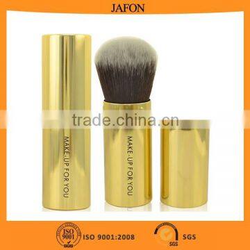 Gold nylon hair makeup retractable powder brush