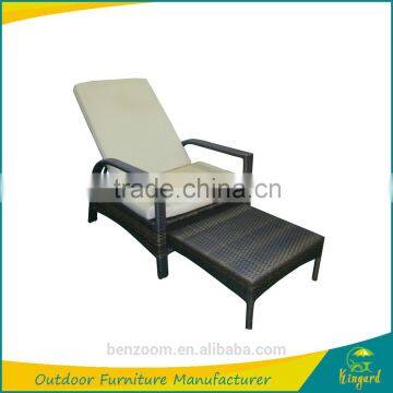 Metal rattan/wicker outdoor swing sets for adults poolside chair with cushion and footstool