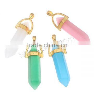 13x40x10mm-13x43x10mm With Zinc Alloy Bail Cats Eye Pendants