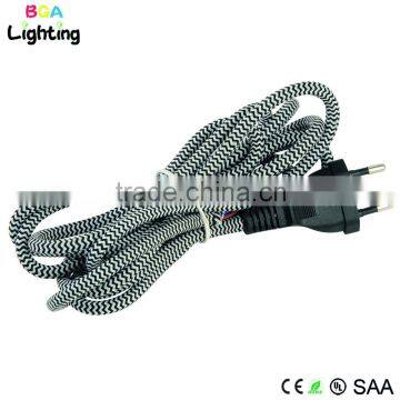 AC Power Cord Copper Braided Wire Plug for Pendant Light photo-3