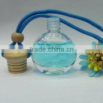Wooden Cap With Rope Glass Refill Empty Car Perfume Diffuse Hanging Bottle