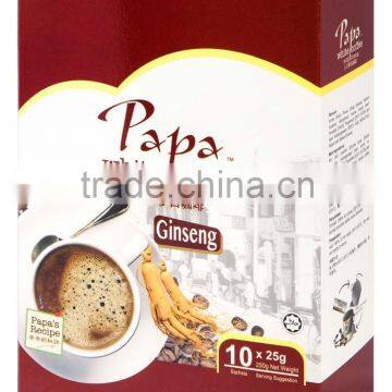 Papa 4 in 1 White Coffee With Ginseng 25g X10sac, Instant Coffee,Halal Product