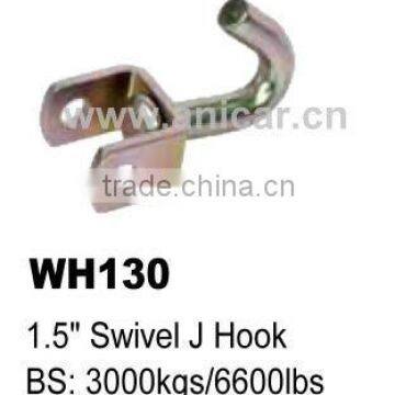 WH130 1.5" Swivel J Hook for truck tie down