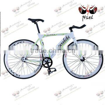 POPULAR! road bicycle, black sheep horn handlebar colorful fixed gear bicycle white and green