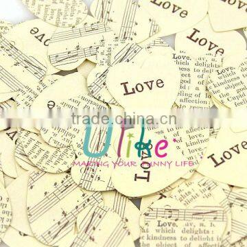 Vintage Newsprint Heart shape Confetti Table Confetti Beautiful and unusual table confetti.