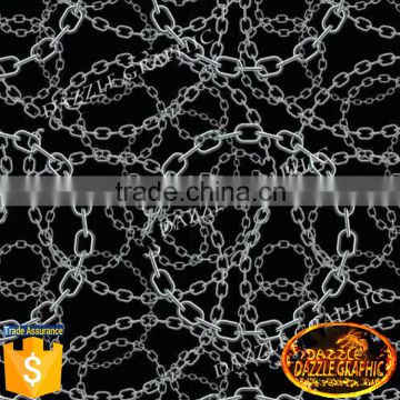 Dazzle Graphic Black 3D Iron Chain Hydrographic Film No.DGJJ-707 3D Pattern Water Transfer Printing Film