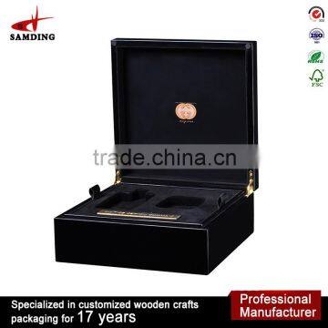 Luxury Piano black wooden perfume bottle box packaging