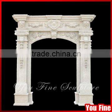 Classic Elegant Large White Marble Door Surround For Sale