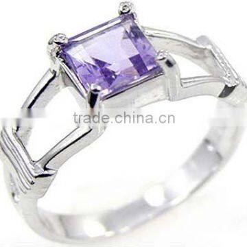 .925 Sterling Silver Ring Jewelry Amehtyst Ring Wholesale Silver Jewelry