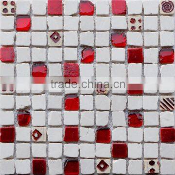 Marble&Crystal Glass Mosaic Tile for Wall Decoration LUX-36