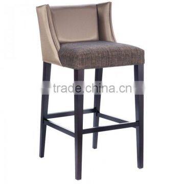 leather back fabric seat wooden bar stool furniture HDB519