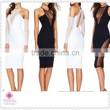 2016 White Black Sexy Apparel Women Clothing Lace Evening Dress