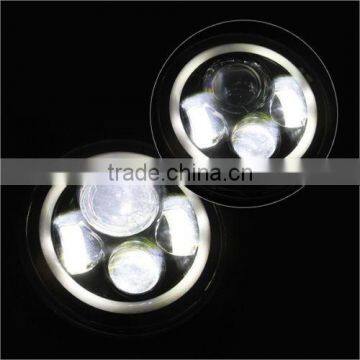 97-15 7" Inch 80W LED Headlights With Halo Angle Eyes For Jeep Wrangler JK TJ LJ