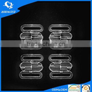 Transparent bra front closure buckle made of plastic