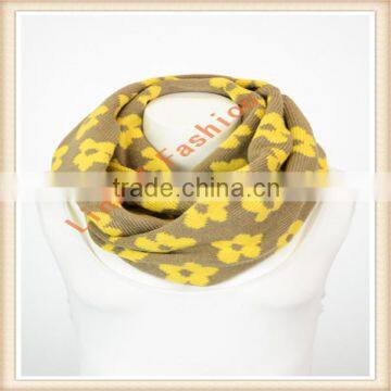 Yiwu wholesale factory direct owl printed polyester infinity scarf