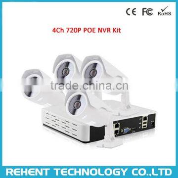 4CH 720P HD NVR POE Kit Security Camera Surveillance System Indoor Outdoor Night Vision 720P Security IR Cameras