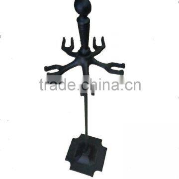 5 Piece Fireplace Tool Companion Sets in Modern Black Finish