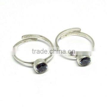 Special Moment !! Purple CZ 925 Sterling Silver Toe Ring, Fashion Silver Jewelry, Wholesale Silver Jewelry photo-2