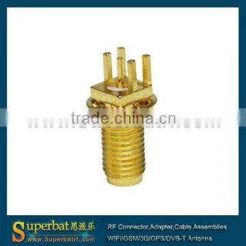 sma straight connector RP-SMA End Launch Jack(male pin) bulkhead PCB Mount