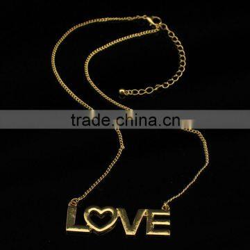 Wholesale fashion simple gold heart love pendant necklace