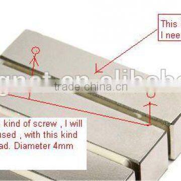 Neodymium Magnets 2" x 1/2" x 1/4" with one center dual side countersunk hole for #6 screw.