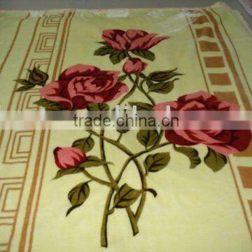 flower printed mink blanket