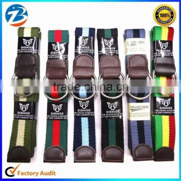 Unisex Fashion Colorful Stripes Fabric Belts Supplier