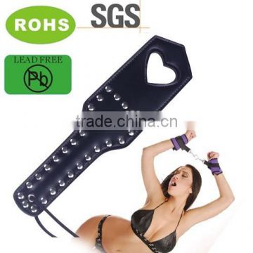 Dark blue slave Paddle, Leather Heart Leather spanking paddle for girl. Sexy joyful adults toys of sex Whips and paddles