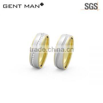 925 Sterling Silver 18K Gold Plated CNC Wedding Rings Bands