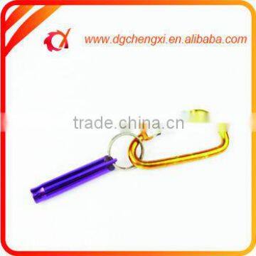 Fashion Aluminum Carabiner Whistle Keychain