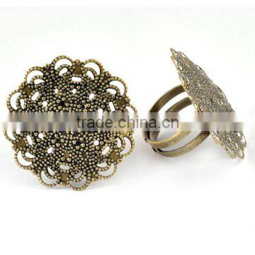 2014 Wholesale Hot Flowers Rings Components For Women