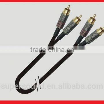 2xRCA male to 2xRCA male gold plated dual audio cables