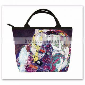 Klimt oil painting handbag digital printing microfiber tote bag sublimation printing