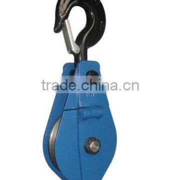 drop forged hardware alloy steel/carbon steel lifting hoist single wheel open type steel lifting hoist pulley block