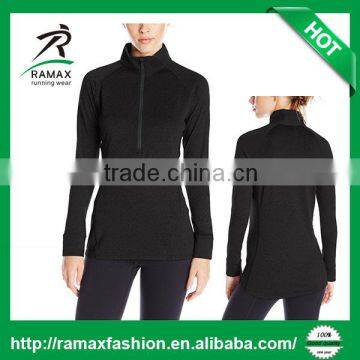 Ramax Custom Women 100% Polyester Lightweight 1/2 Zip Long Sleeve Running Top