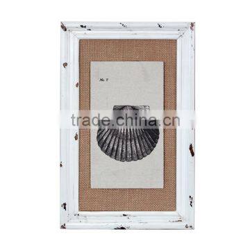 Wood Wall Art Burlap Printing With Frame
