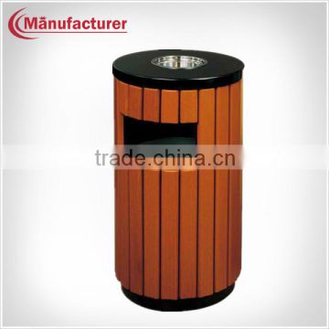 Street Rounded Garbage Dust Bin Mould, Open Side Ashtray Wood outdoor Recycle Waste Bins