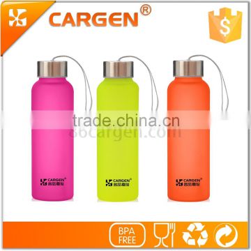 Light but stable logo printing elegant shape hiking necessity glass water bottle