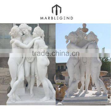 Acid-Proof white marble garden naked woman statue