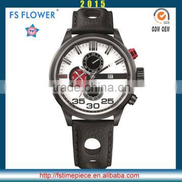 FS FLOWER -American Young Men Design Ventilar Leather Strap Sports Watches Del Reloj