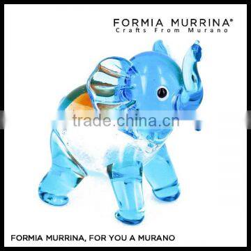 Christmas Decorations and Gifts Clear Glass Blue Elephant Figruines