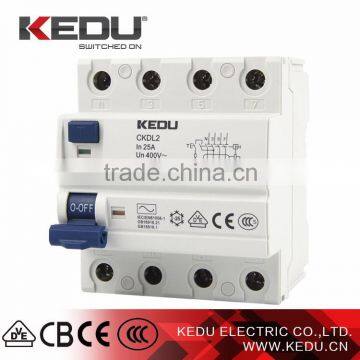 KEDU 4P 25A Residual current circuit breakers with VDE CB CCC CE approved