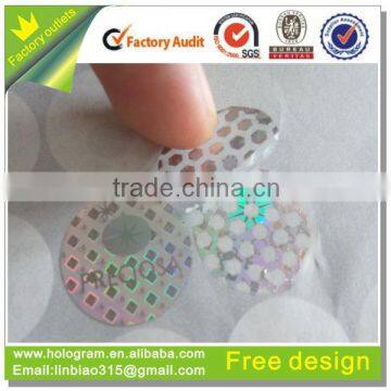 Newest sale secure honeycomb round shape void hologram sticker