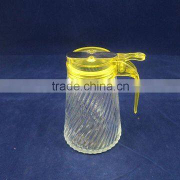 glass oil pot bottle with plastic spout cap