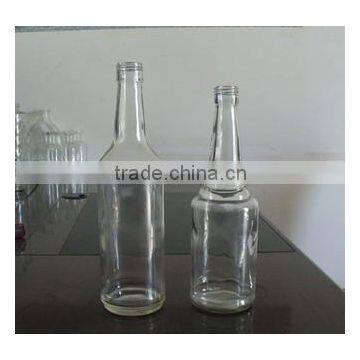 round high quality clear glass botles for liquor, wine glass bottles wholesale