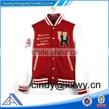 Custom design raglan sleeve fleece varsity jacket