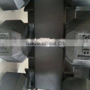 2015 factory price rubber hex dumbbell plate dumbbell set