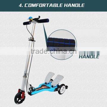 2016 Hot style three wheel kids pedal kick scooter aluminum kick scooters