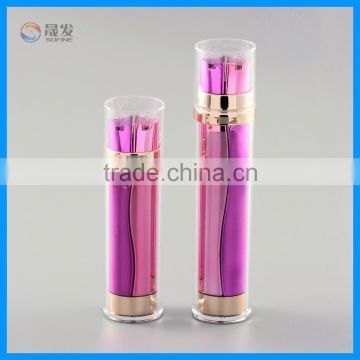 Luxury cosmetic double tube lotion pump bottle