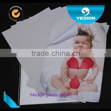 Yesion High Quality A4 Self-adhesive/Sticker High Glossy Sticker Inkjet Photo Paper 135gsm